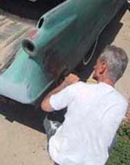 Michael Ulander Working on Rear Quarter Panel