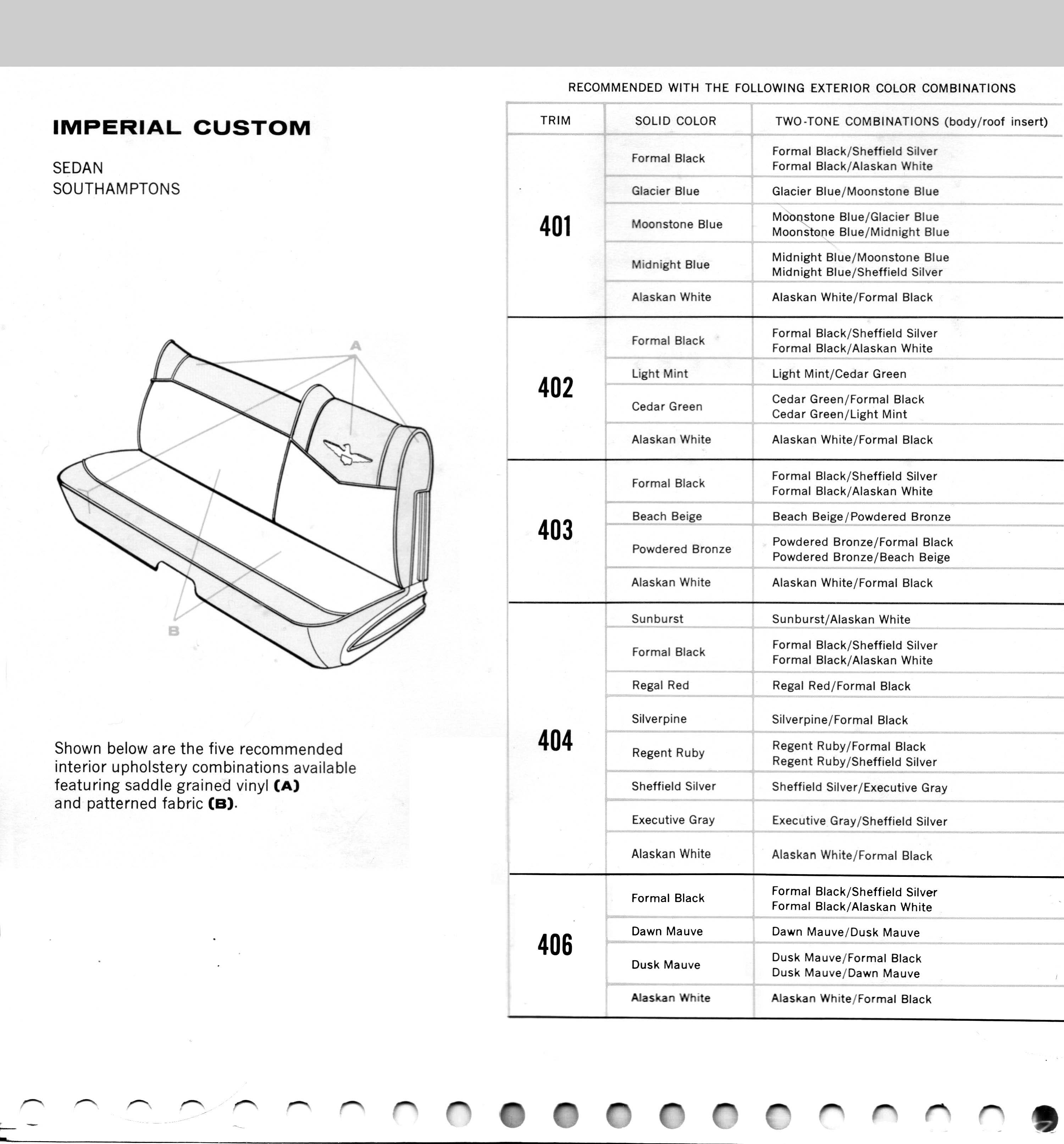 1960 Chrysler Imperial Showroom Brochure Interiors