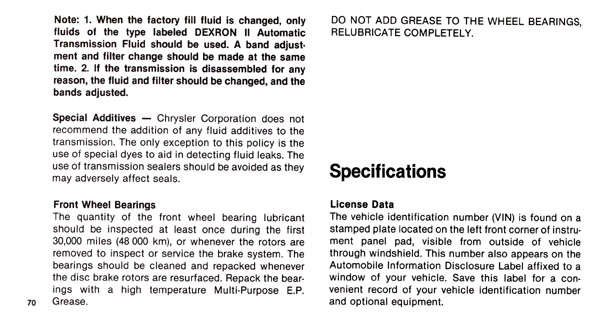 1981 Imperial Owner's Manual